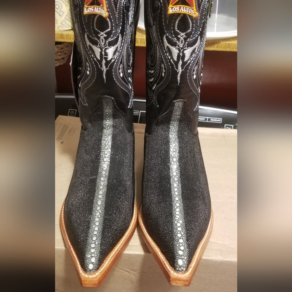 Los Altos mens cowboy boots genuine sting rowstone gray size 8.5 new never ben w